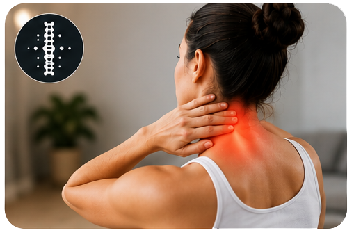 Neck pain illustration for chiropractic care