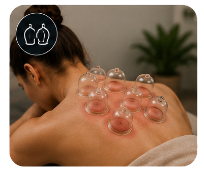 Cupping therapy illustration for soft tissue care