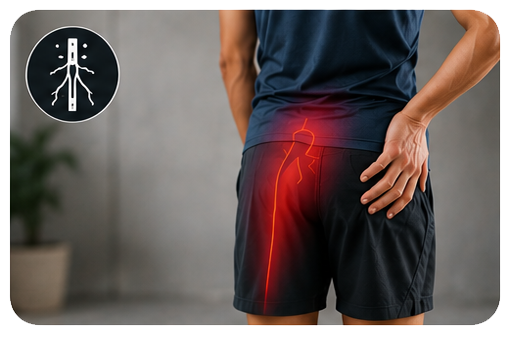 Sciatica illustration for cold laser therapy
