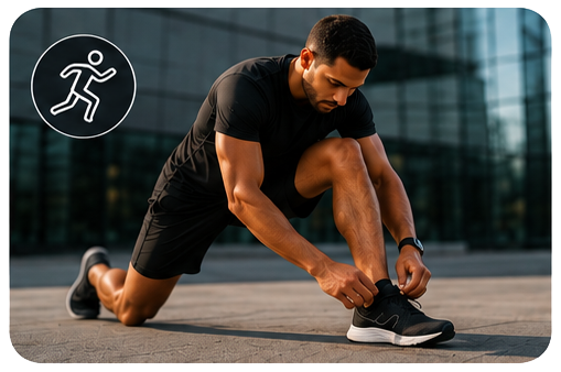 Workout illustration for soft tissue therapy and recovery support